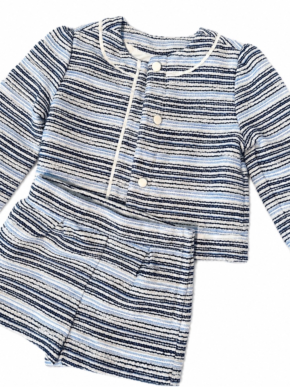 Janie and Jack Striped Two-Piece Pajama Set - Light Blue & Navy